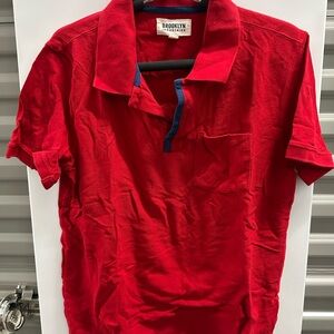 Brooklyn Industries Red Polo Shirt with Navy Trim